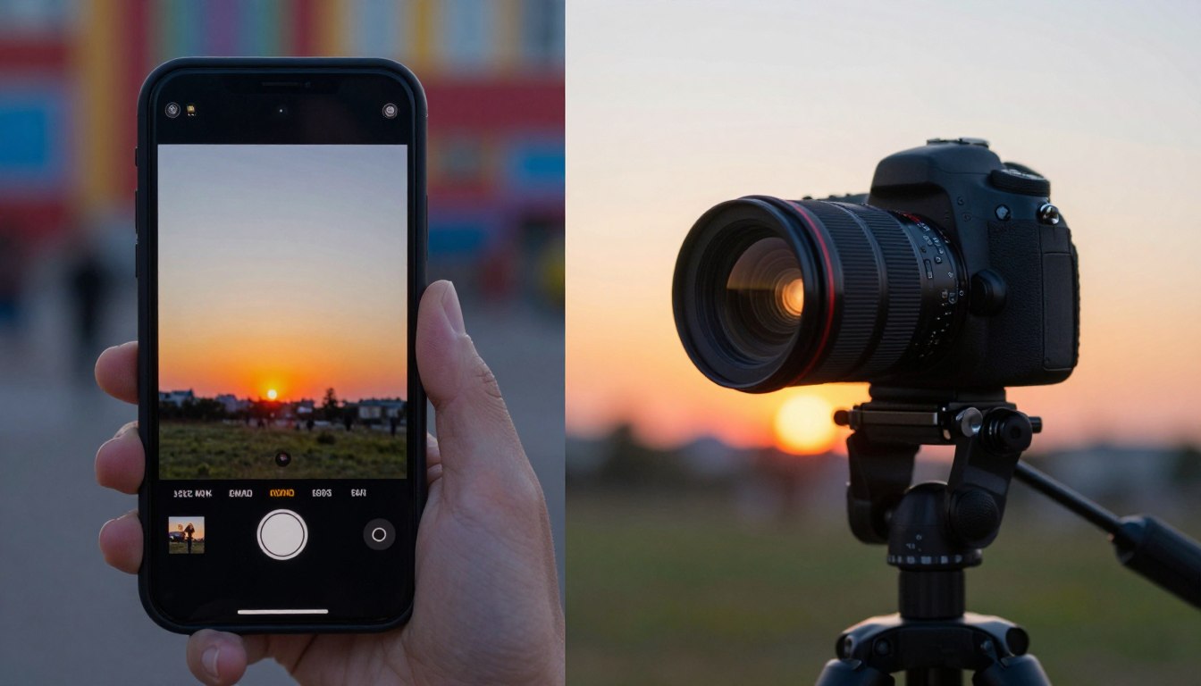 Qual a diferença de uma foto no celular e uma foto na câmera profissional?